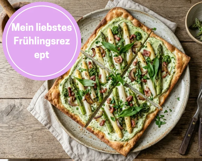 Spargel-Flammkuchen mit Bärlauch-Creme 🌿 – Mein liebstes Frühlingsrezept