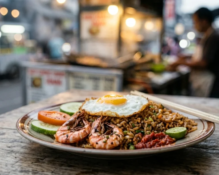 Gebratener Reis mit Garnelen – Indonesisches Streetfood