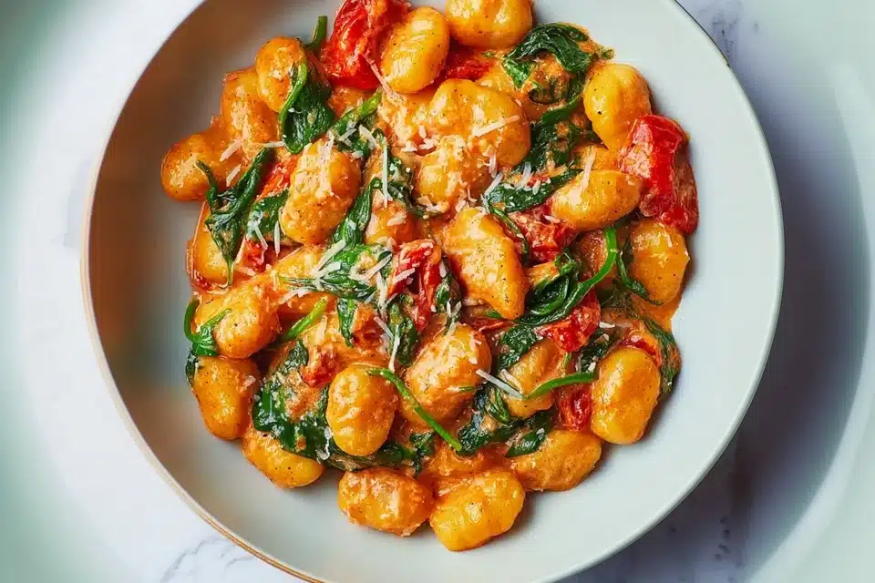 Schnelle Gnocchi-Pfanne mit Tomate & Spinat – In 15 Minuten auf dem Tisch
