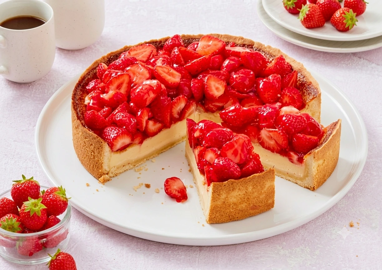 Erdbeer-Torte mit Vanillecreme