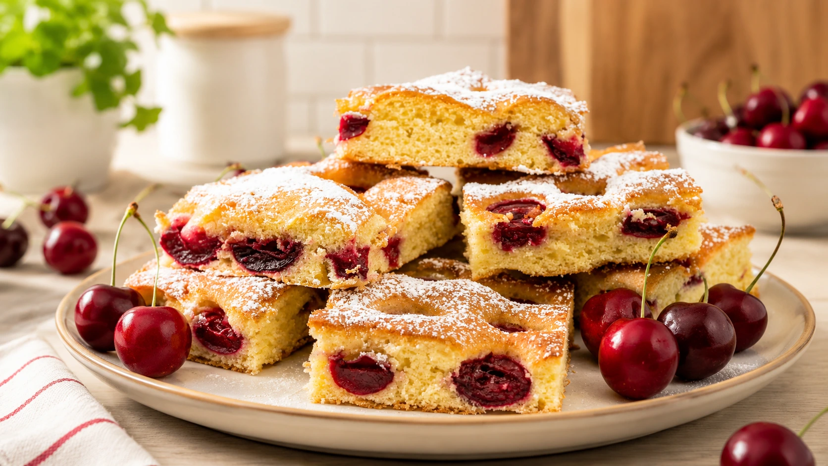 Klassischer Kirschkuchen vom Blech